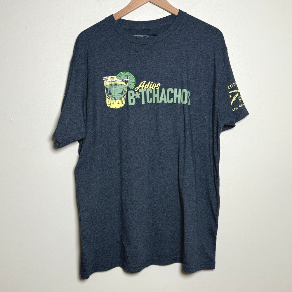Grunt Style Adios B*tchachos‎ Graphic T-Shirt Mens XL Heather Charcoal Grey Tee